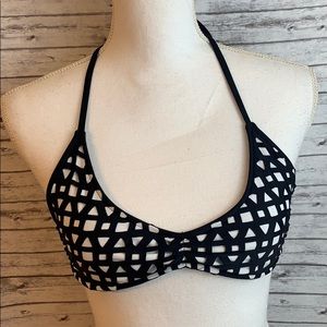 Lira Black and White Bikini Top M NWOT